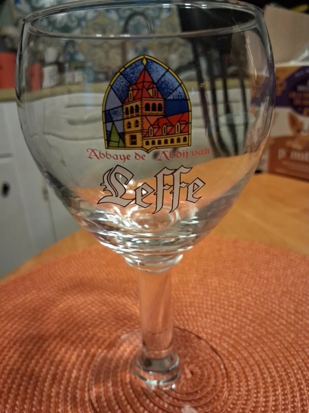 Leffe Branded Clear Beer Goblet Glass - Clear